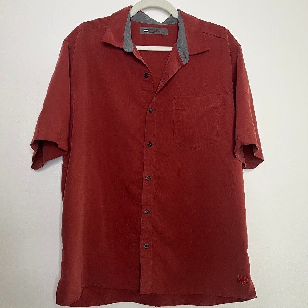 REI Modal Blend Short‎ Sleeve Lightweight Breathable Button Front Shirt